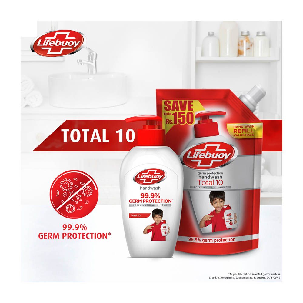 Purchase Lifebuoy Total 10 Hand Wash Pouch Refill 450ml Online At Best