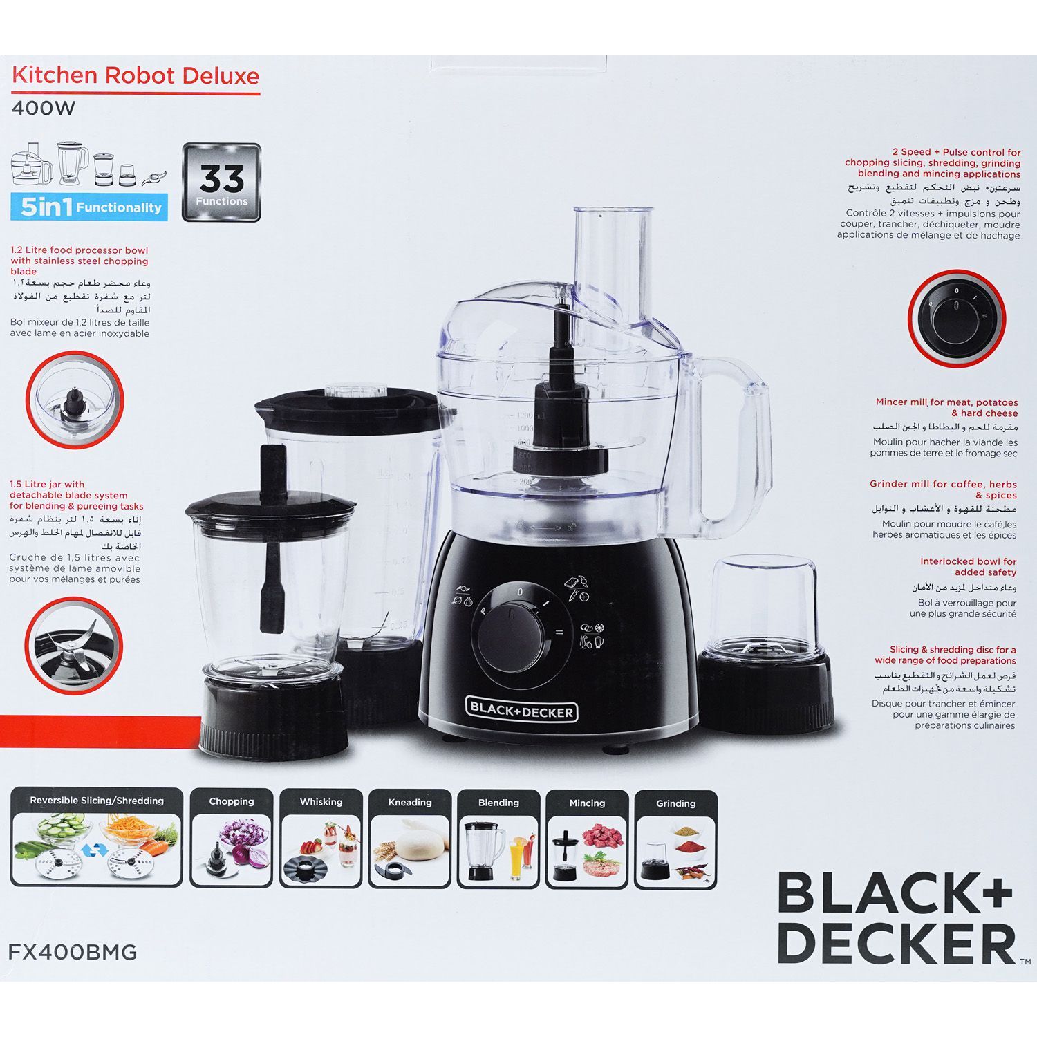 Buy Black Decker 5 In 1 Kitchen Robot Deluxe 2 Speed Food Processor 33 Functions FX400BMG Online at Best Price in Pakistan Naheed.pk