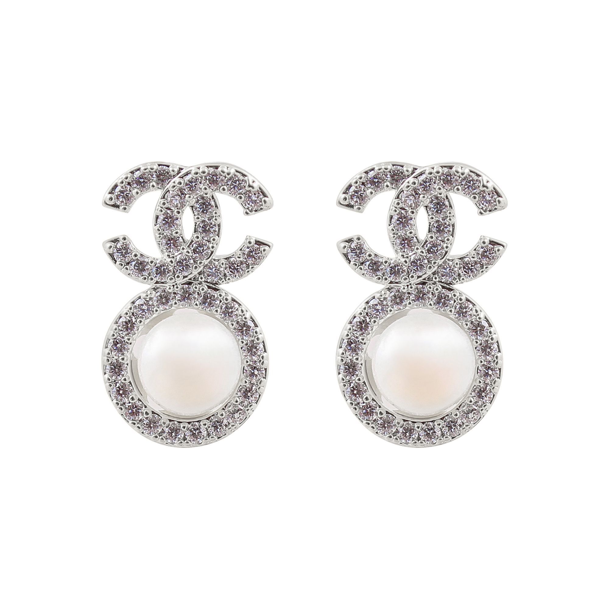 Buy Channel Style Girls Earrings, Silver, NS-071 Online at Best Price ...
