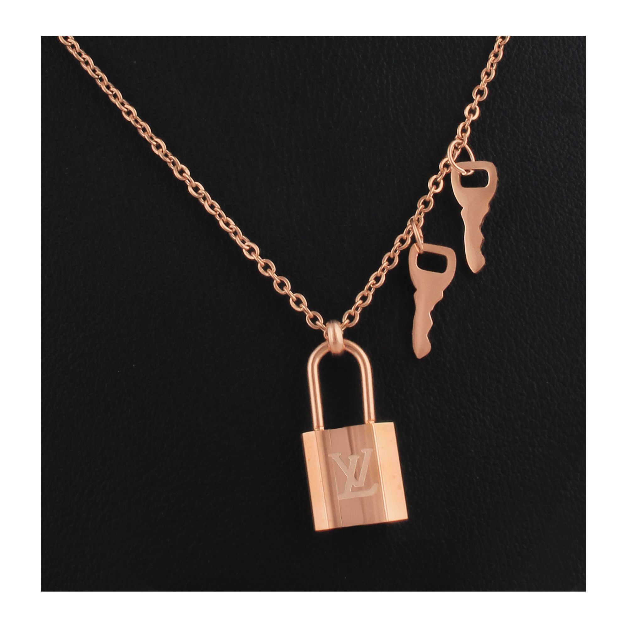 Buy LV Style Girls Locket & Earrings Set, Rose Gold, NS-0196 Online at Special Price in Pakistan ...