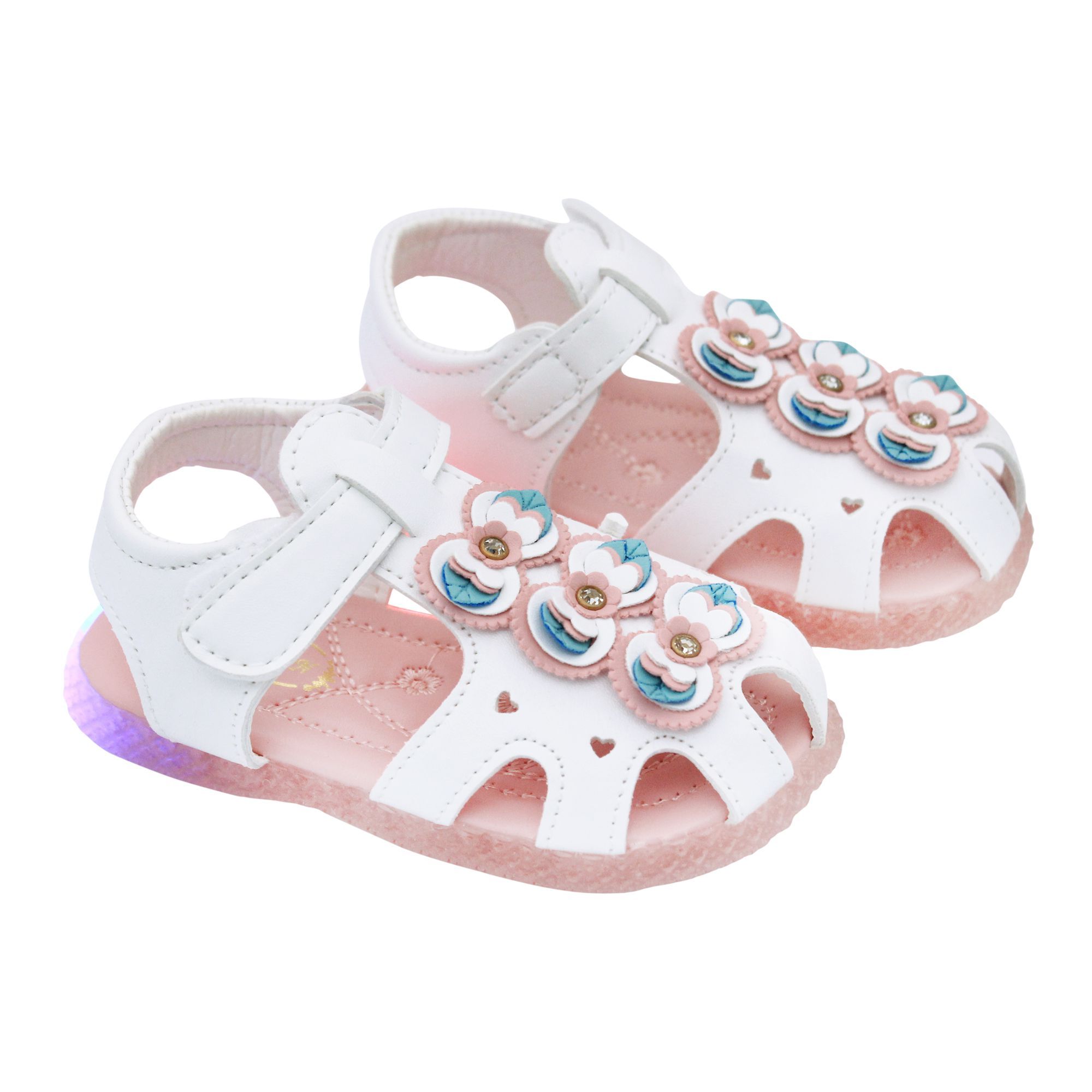 Buy Kids Sandals With Light, For Girls, 18-5A, White Online at Special ...