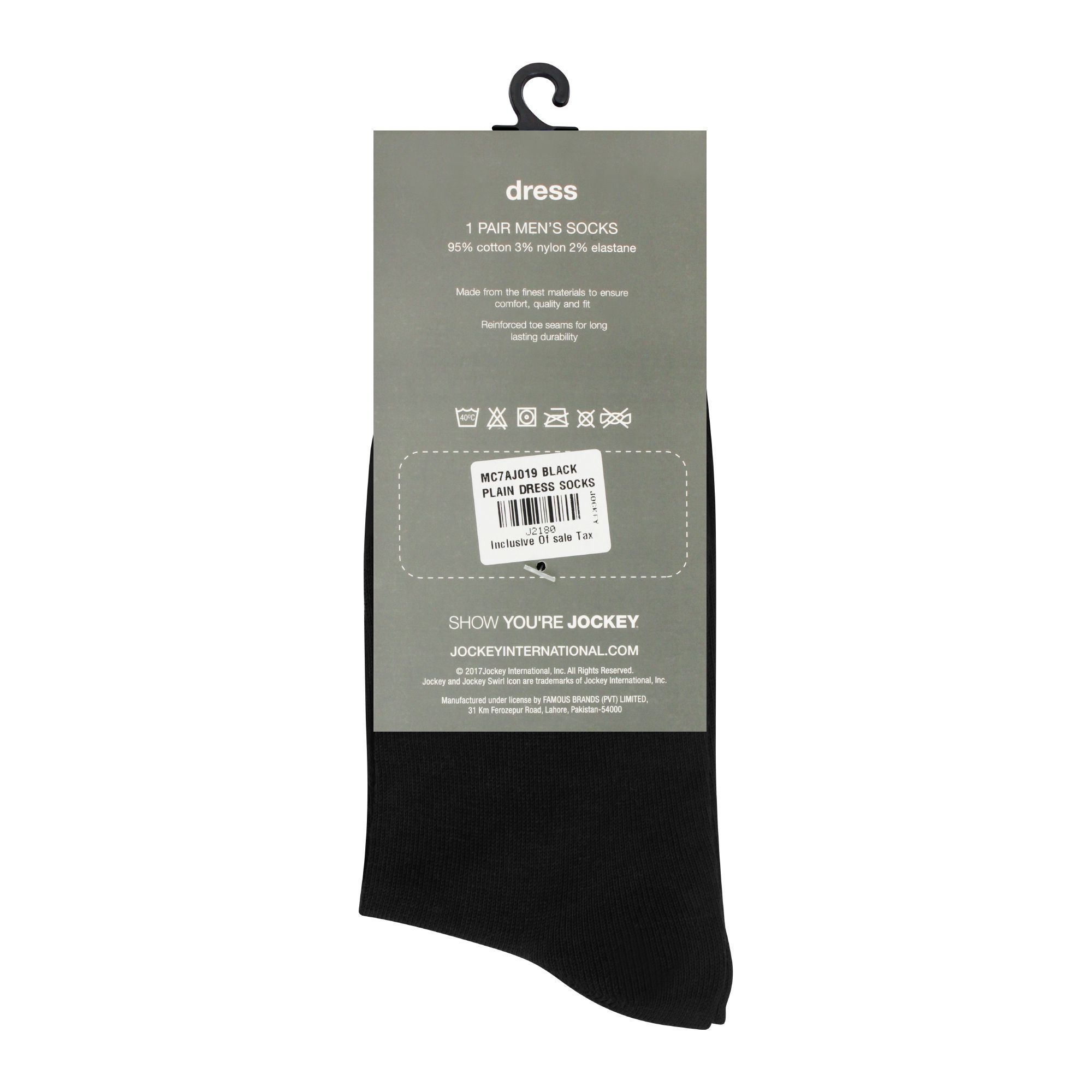 Purchase Jockey Men's Socks Dress, Plain Black, MC7AJ019 Online at Best ...