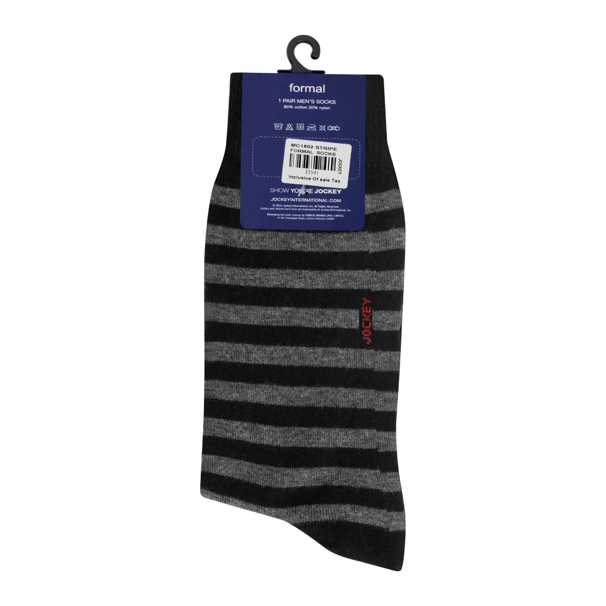 Buy Jockey Men's Socks Formal, Stripe, MC1802 Online at Best Price in ...