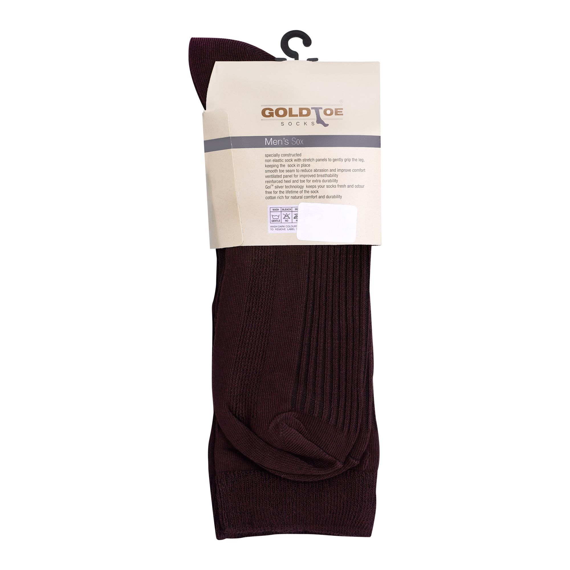 Buy Goldtoe Non Elastic Easygrip Cotton Rich Socks, 1 Pair, Brown ...