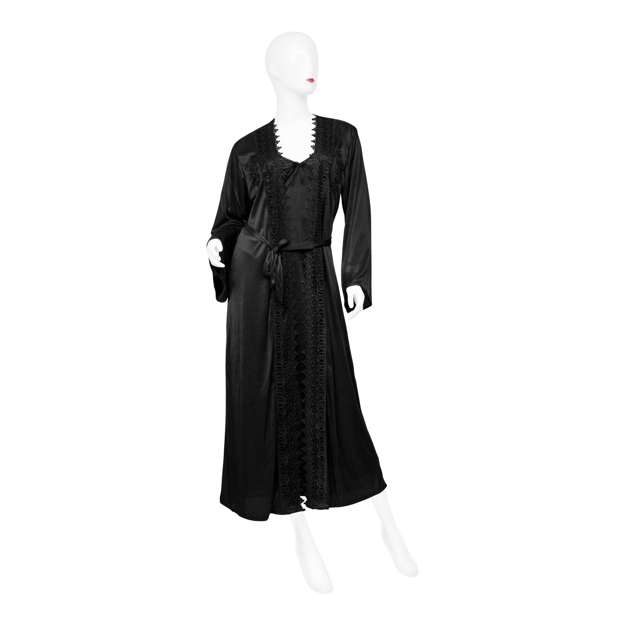 Purchase Belleza Nighty Inner + Gown Set, Black, 014 Online at Best ...