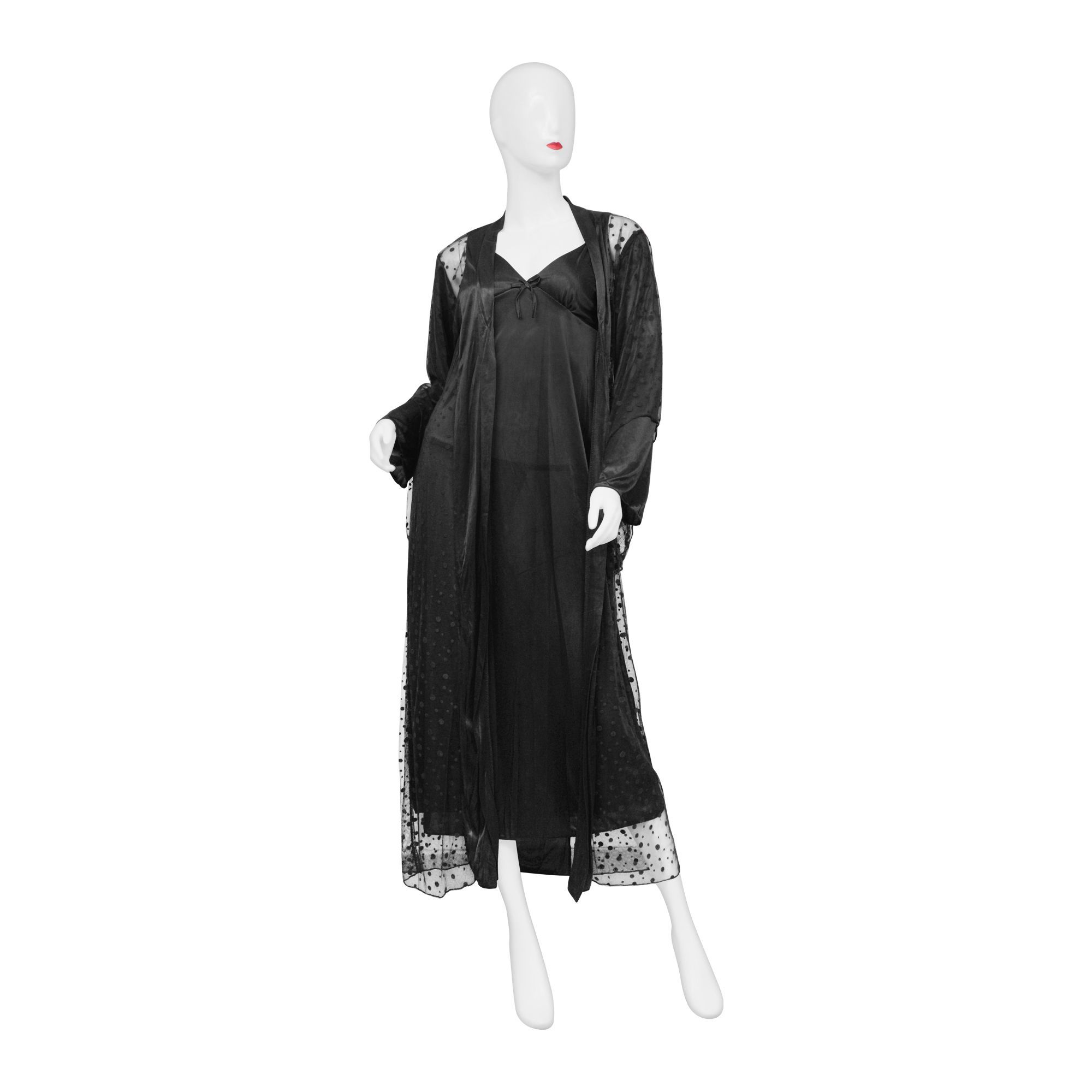 Buy Belleza Nighty Inner + Gown Set, Black, 040 Online at Best Price in ...
