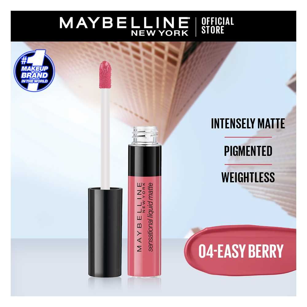 Maybelline New York Color Sensational Liquid Matte Lipstick, 04 Easy Berry