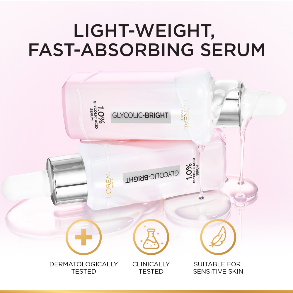 L'Oreal Paris Glycolic Bright Instant Glowing Serum, Reduces 57% Dark ...