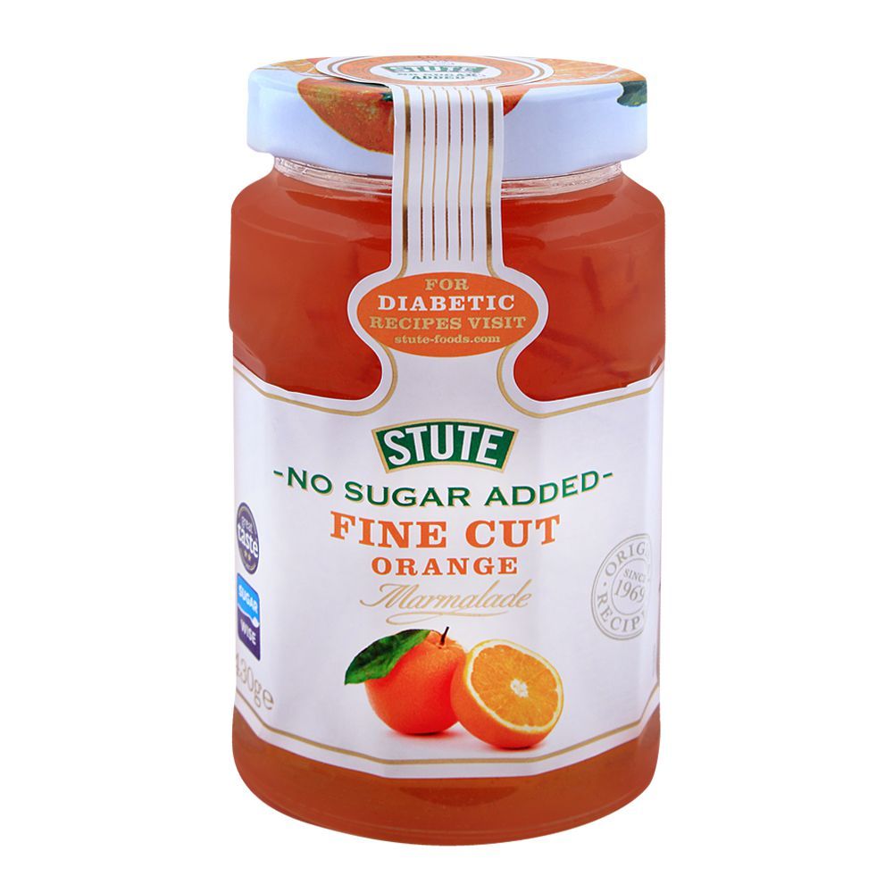 Stute No Sugar Added Fine Cut Orange Marmalade 430g