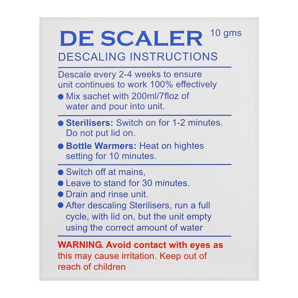 De Scaler Citric Acid Sachet, 10g