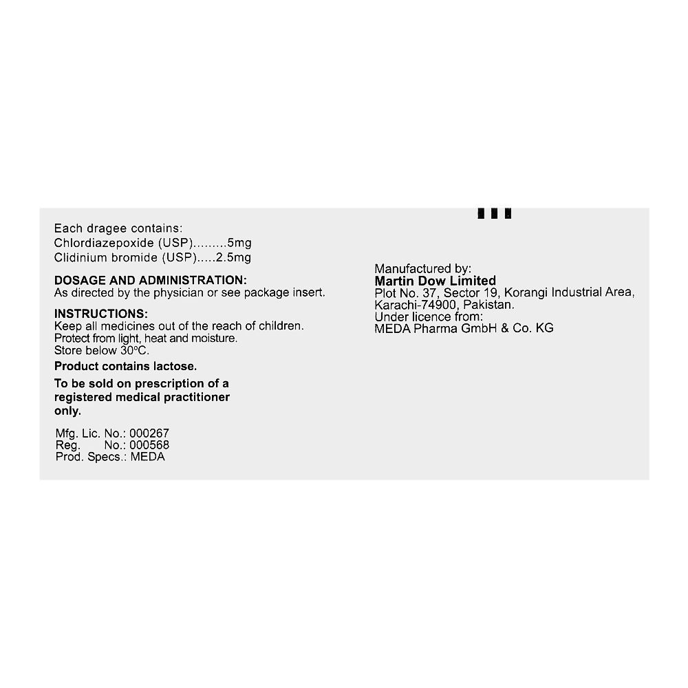 Order Martin Dow Librax Dragees Strip, 5mg+2.5mg, 10 Tablets Online at ...