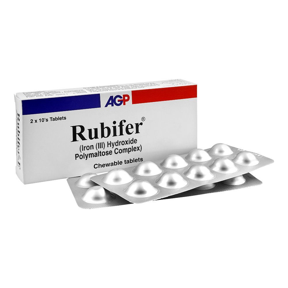 AGP Pharma Rubifer Chewable Tablets, 20-Pack