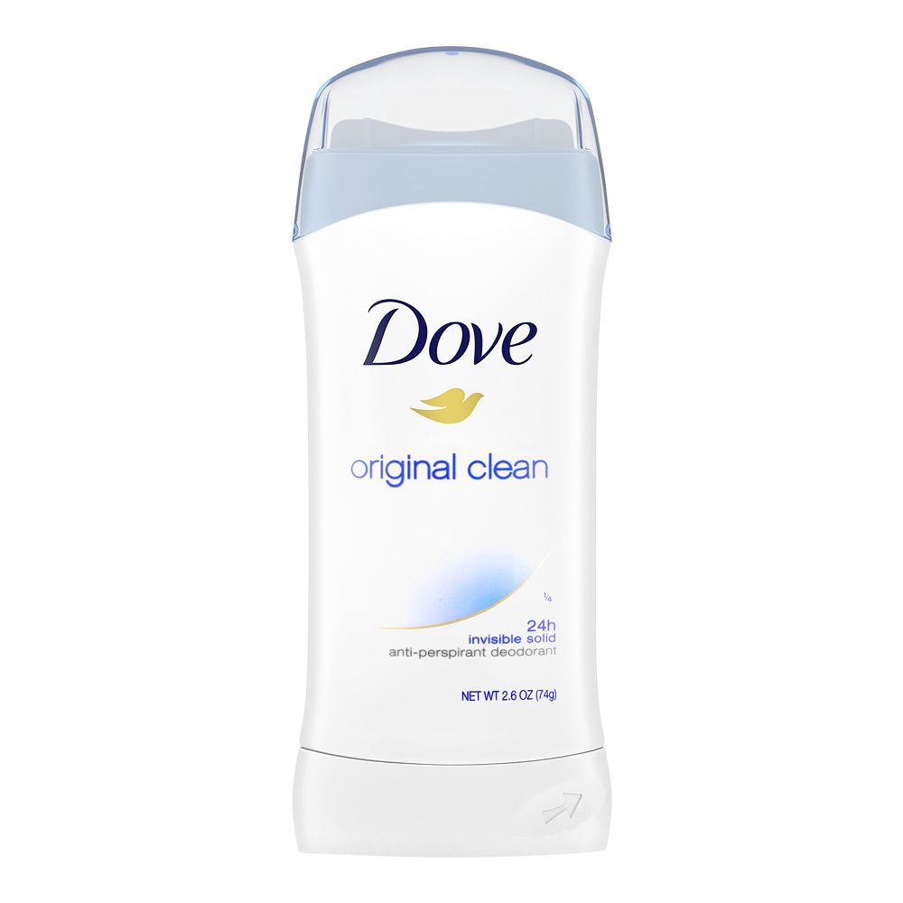 Dove Orignal Clean 24 Hours Invisible Solid Anti-Perspirant Deodorant Stick, 74g