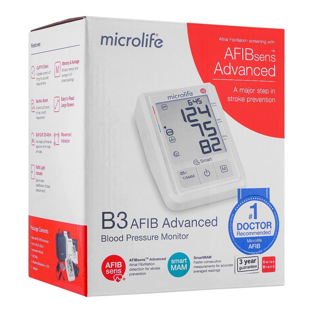 Buy Microlife Blood Pressure Monitor, Sens Advanced, B3-AFIB