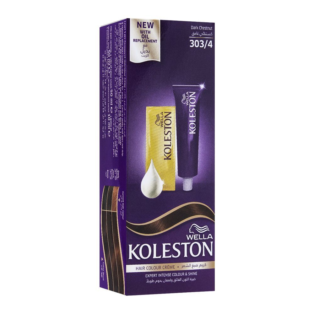 Wella Koleston Hair Color Creme, 303/4, Dark Chestnut