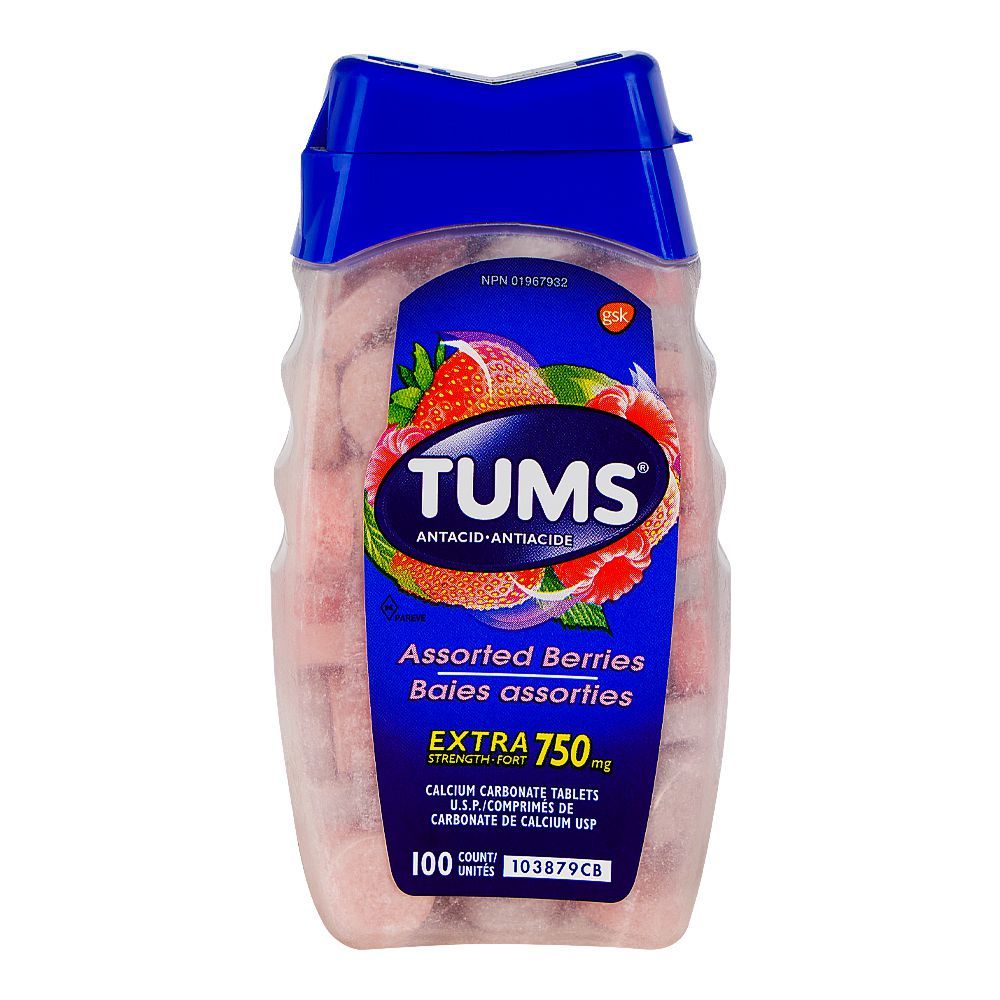 Tums Extra Strength Acti-Acid Tablets, 750mg, 100-Pack