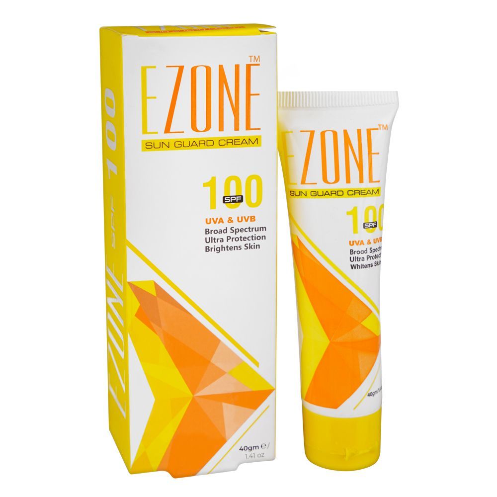 Ezone Sun Guard Cream, SPF-100, UVA &UVB, For All Skin Types, 40g