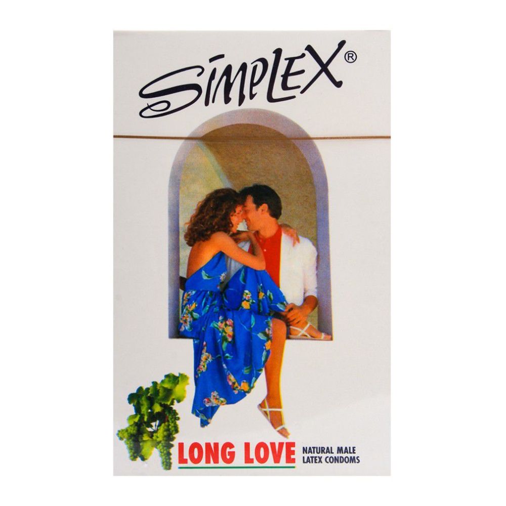 Simplex Long Love Natural Male Latex Condoms 12-Pack