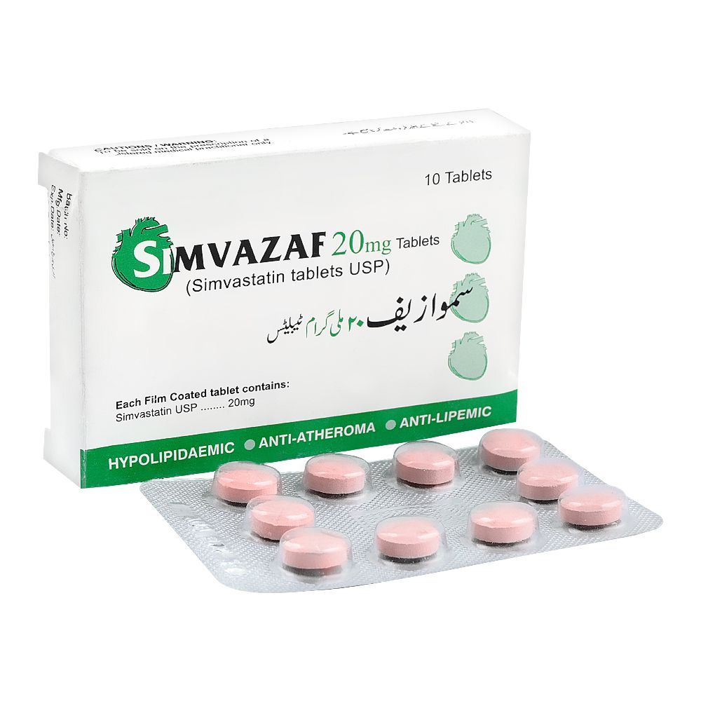 Zafa Pharmaceuticals Simvazaf Tablet, 20mg, 10-Pack