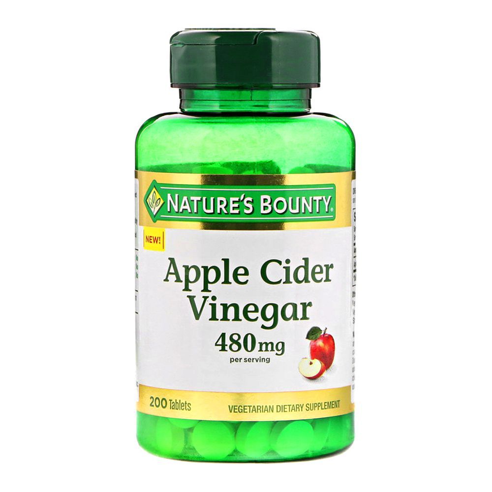 Nature's Bounty Apple Cider Vinegar, 480mg, 200 Tablets, Vegetarian Dietary Supplement