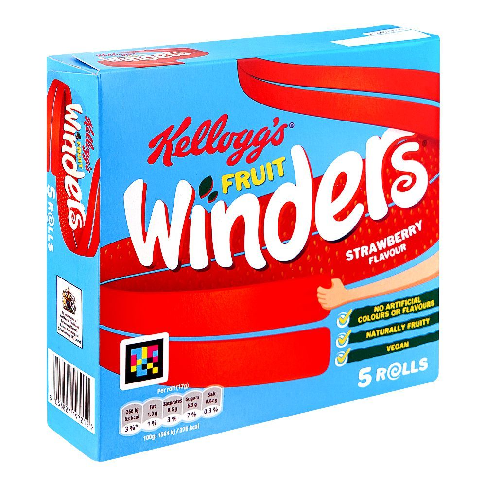 Fruit Winders Raspberry Kellogg's Fruit Winders Strawberry Rolls, 5 X 17g