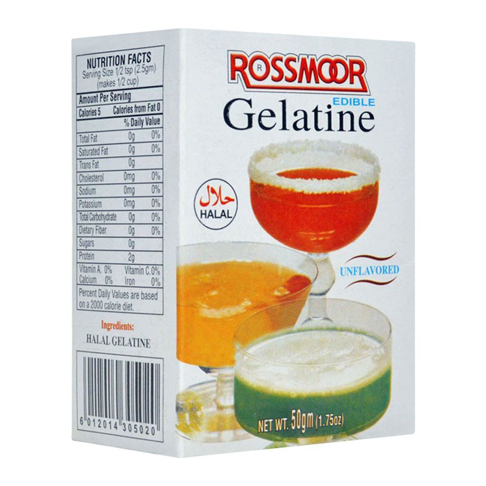 Order Rossmorr Edible Gelatin, Unflavored, 50g Online at Best Price in  Pakistan - Naheed.pk