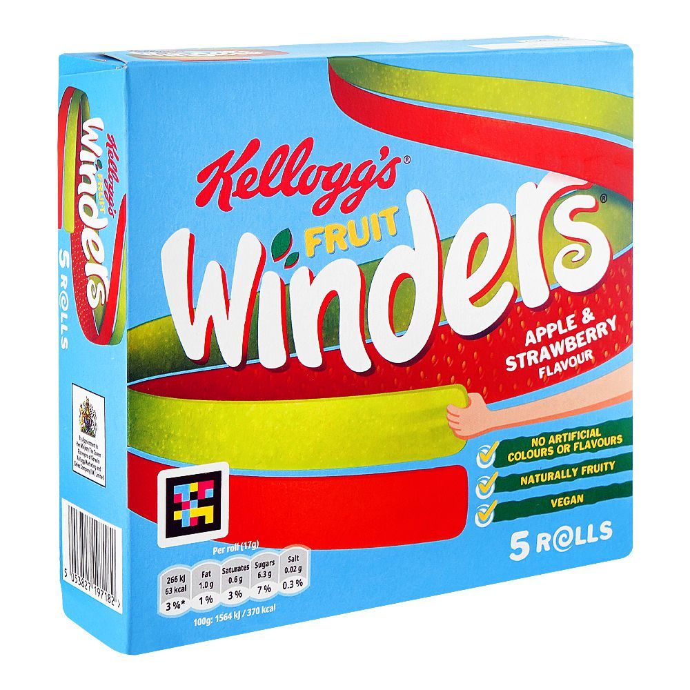 Fruit Winders Raspberry Kellogg's Fruit Winders Apple & Strawberry Rolls, 5 X 17g