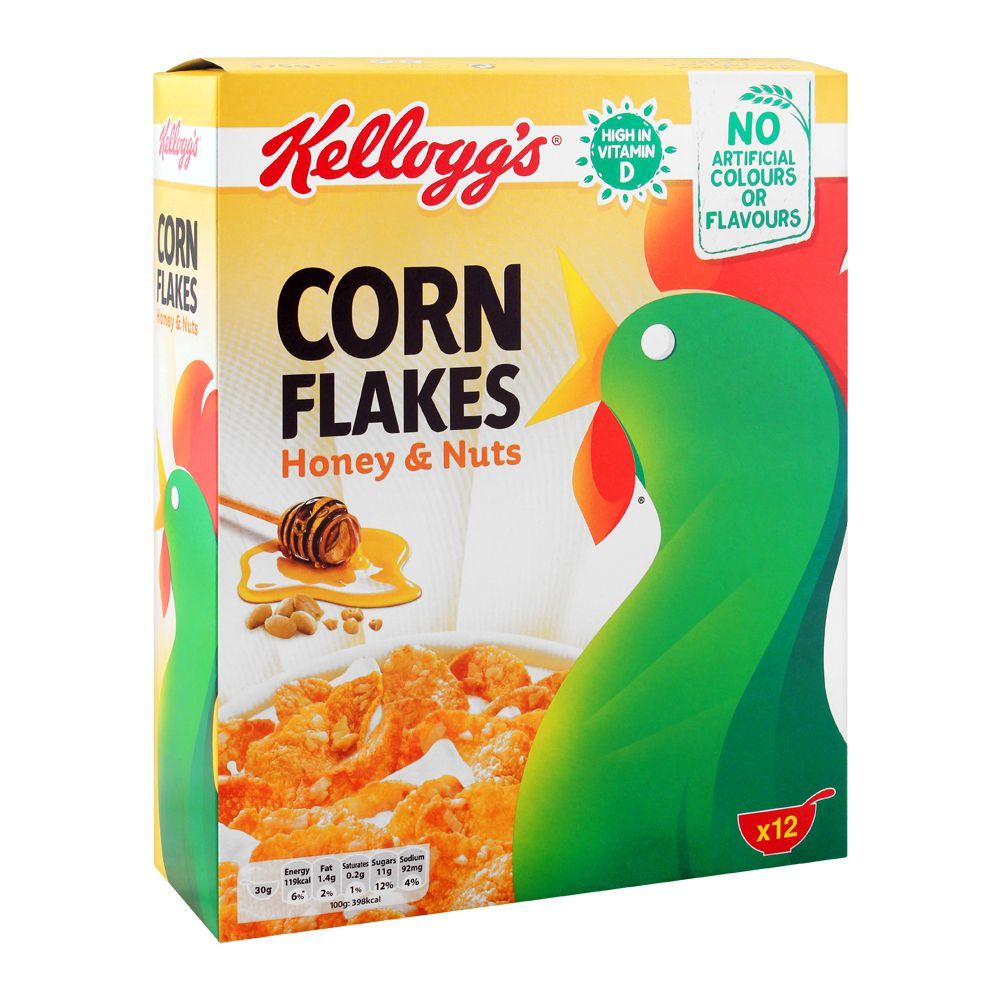 Kellogg's Corn Flakes, Honey & Nuts, 375g