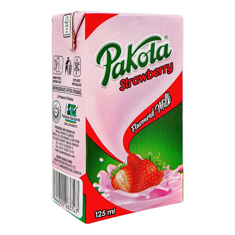 Pakola Yum Strawberry Flavored Milk, 125ml