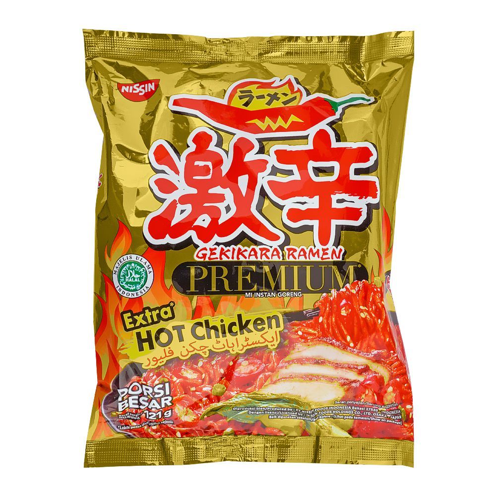 Nissin Premium Extra Hot Chicken Noodles, 121g