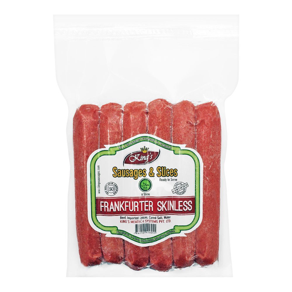 King's Frankfurter Skinless Sausages, 6 Pieces