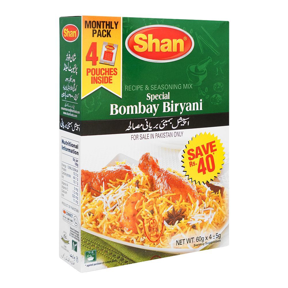 Shan Bombay Biryani Recipe Masala, 60g x 4