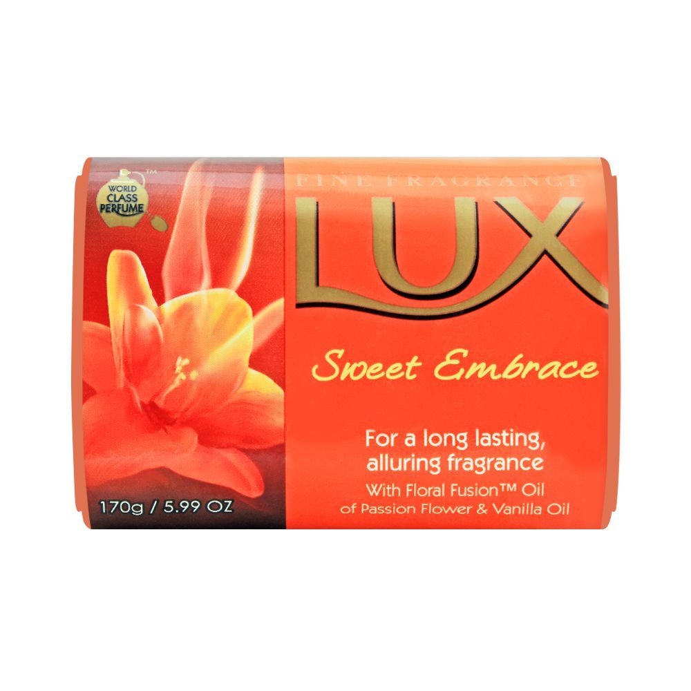 Lux Sweet Embrace Soap, Imported, Passion Flower + Vanilla Oil, 170g