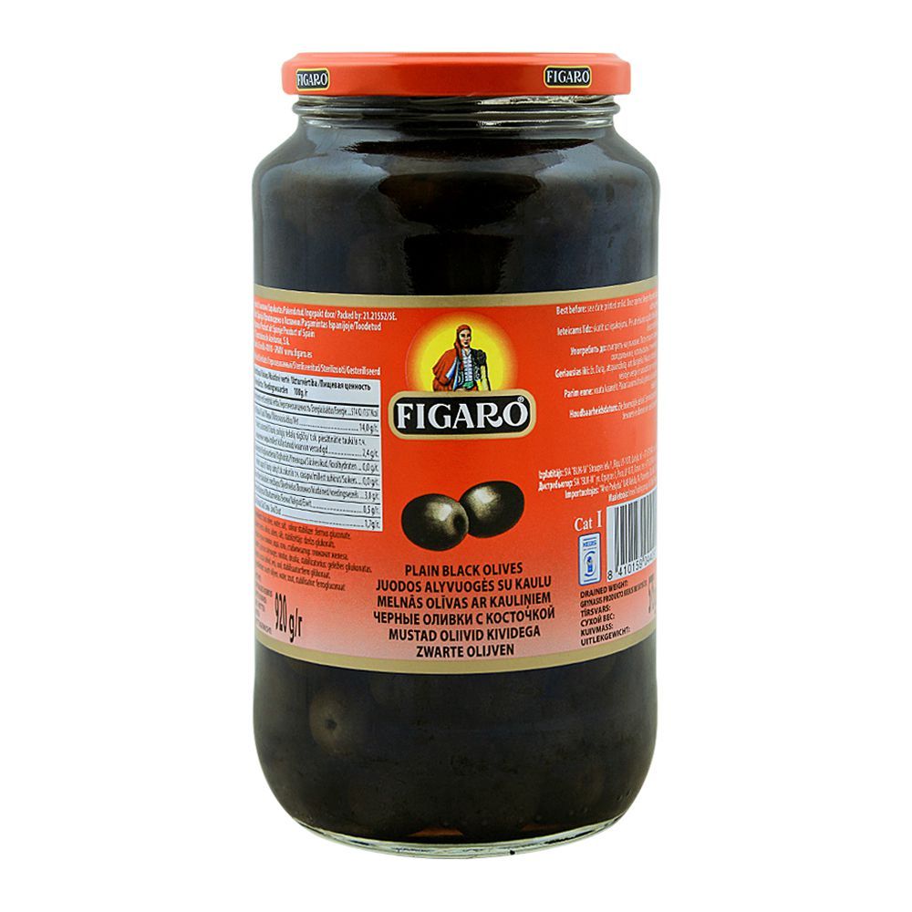 Figaro Plain Black Olives, 920g