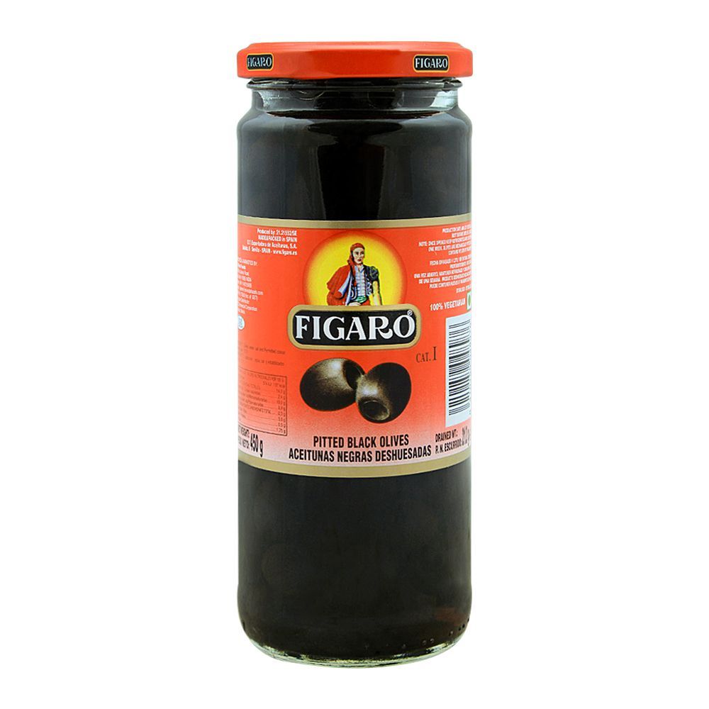 Figaro Pitted Black Olives, 450g