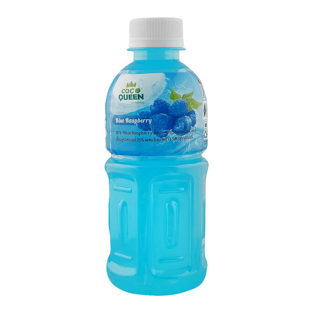 Coco Queen Nata De Coco Blue Raspberry Juice, 320ml