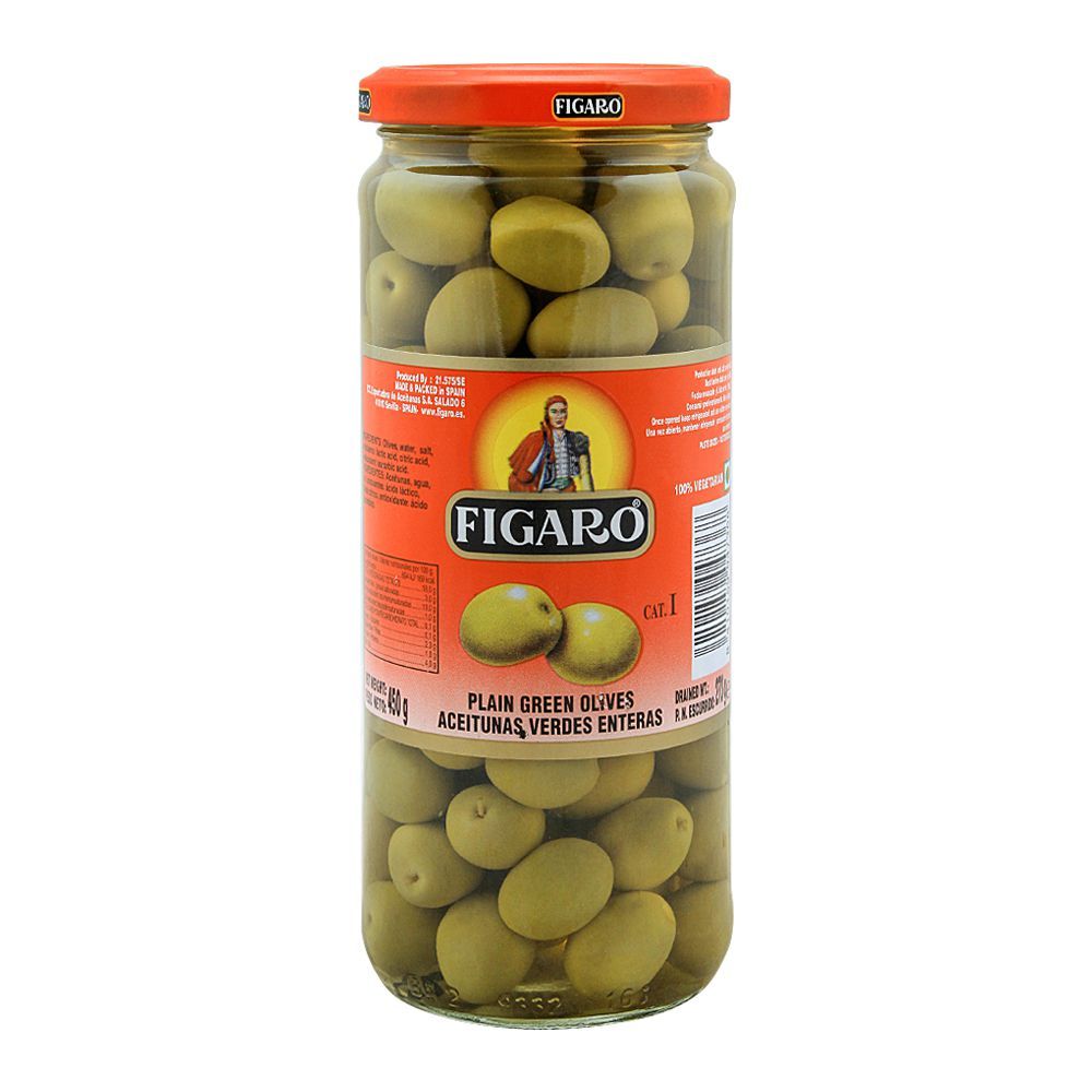 Figaro Plain Green Olives, 450g