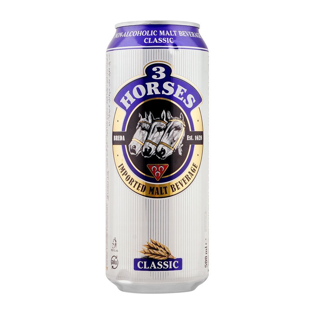 3 Horses Classic Malt Beverage, 500ml