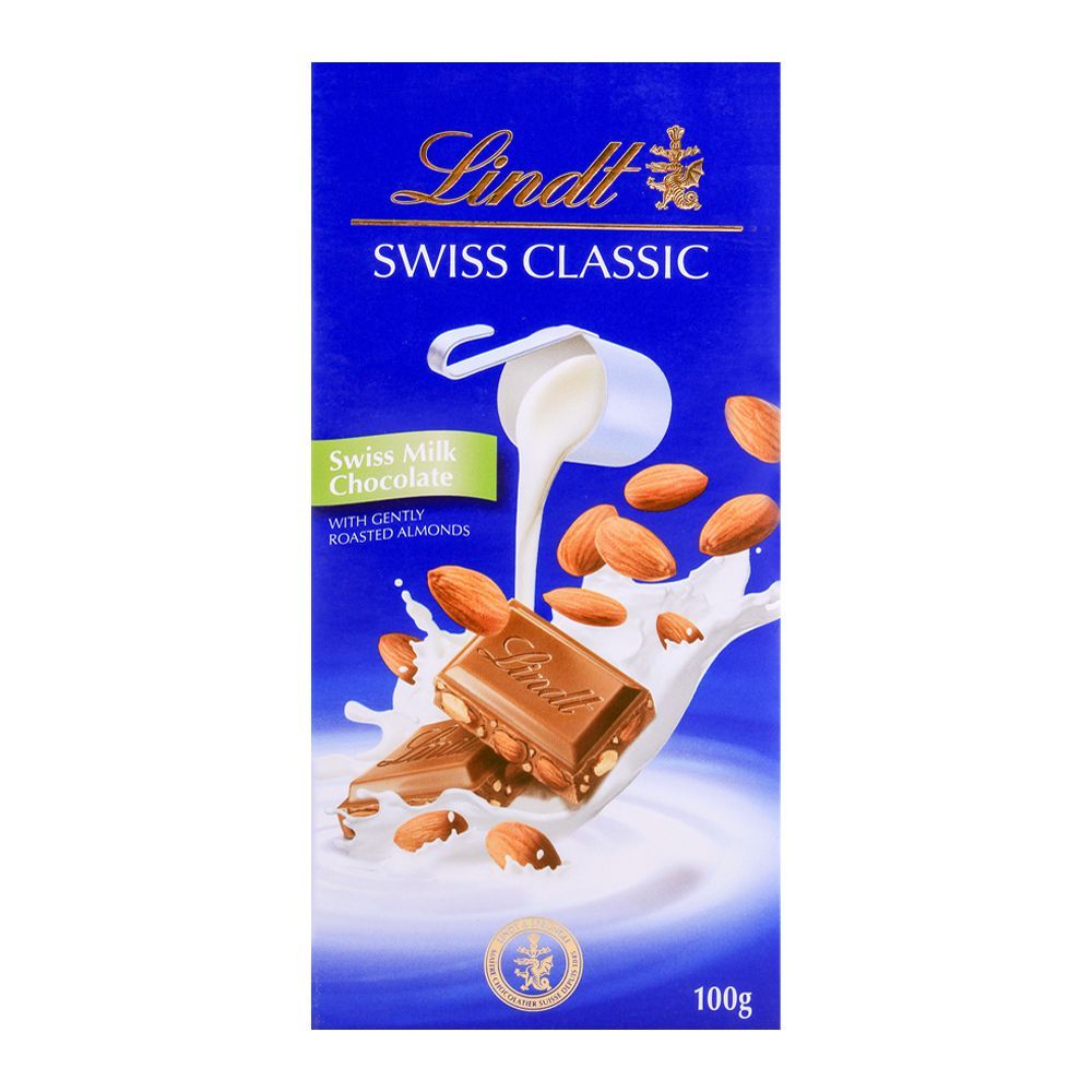 Lindt Swiss Classic Milk Chocolates With Roasted Almonds 100g