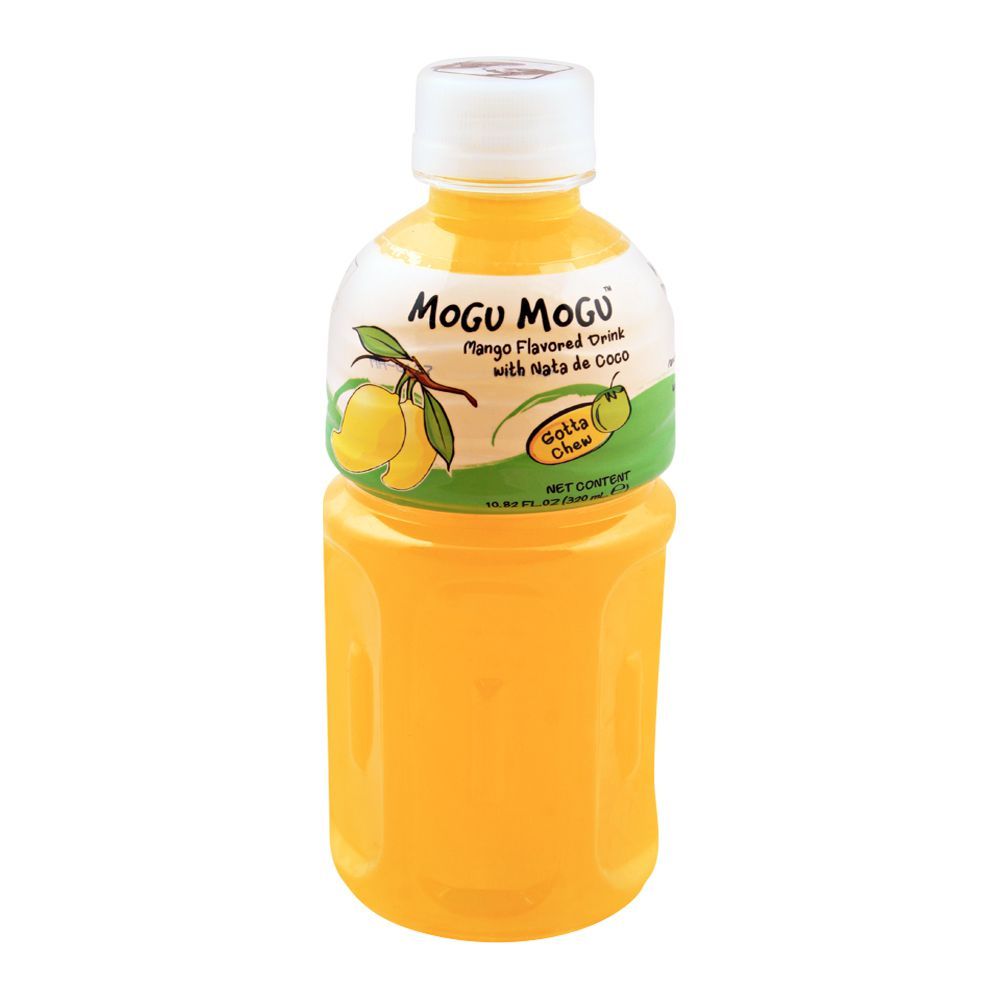 Mogu Mogu Mango Flavored Drink, With Nata De Coco, 320ml