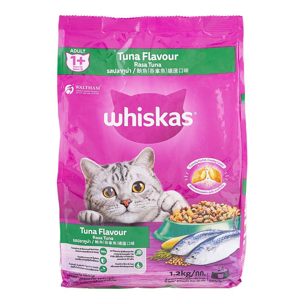 Whiskas Tuna Flavour Dry Food For Adult Cats (For 1+ Years), 1.2kg