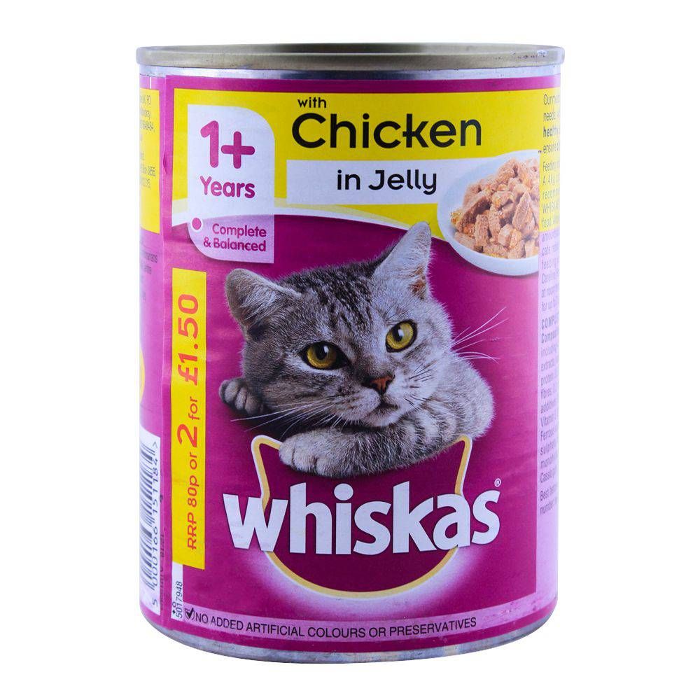 Whiskas 1+ Years Chicken In Jelly Cat Food 390g