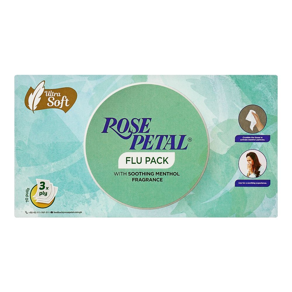 Order Rosepetal Flu Pack With Soothing Menthol Tissue, 3-Ply Online at ...