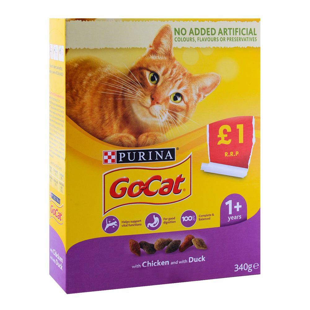 Purina Go-Cat Chicken & Duck Cat Food 340g