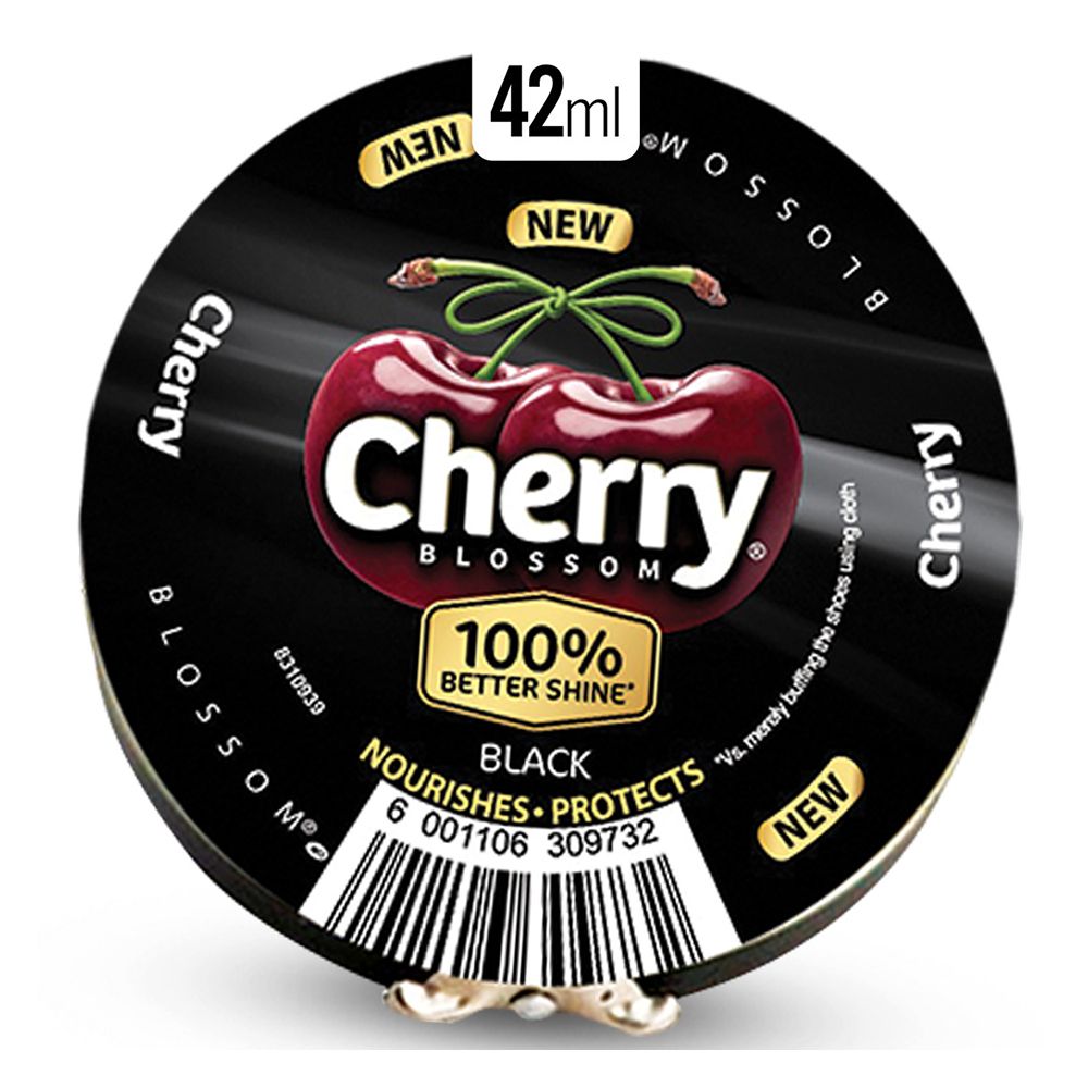 Cherry Blossom Black Shoe Polish, 42ml