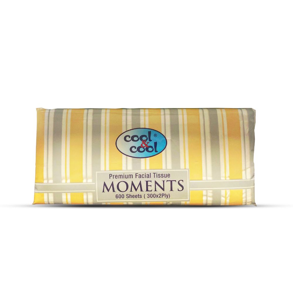 Cool & Cool Moments Premium Facial Tissues, 300x2Ply, 600-Pack