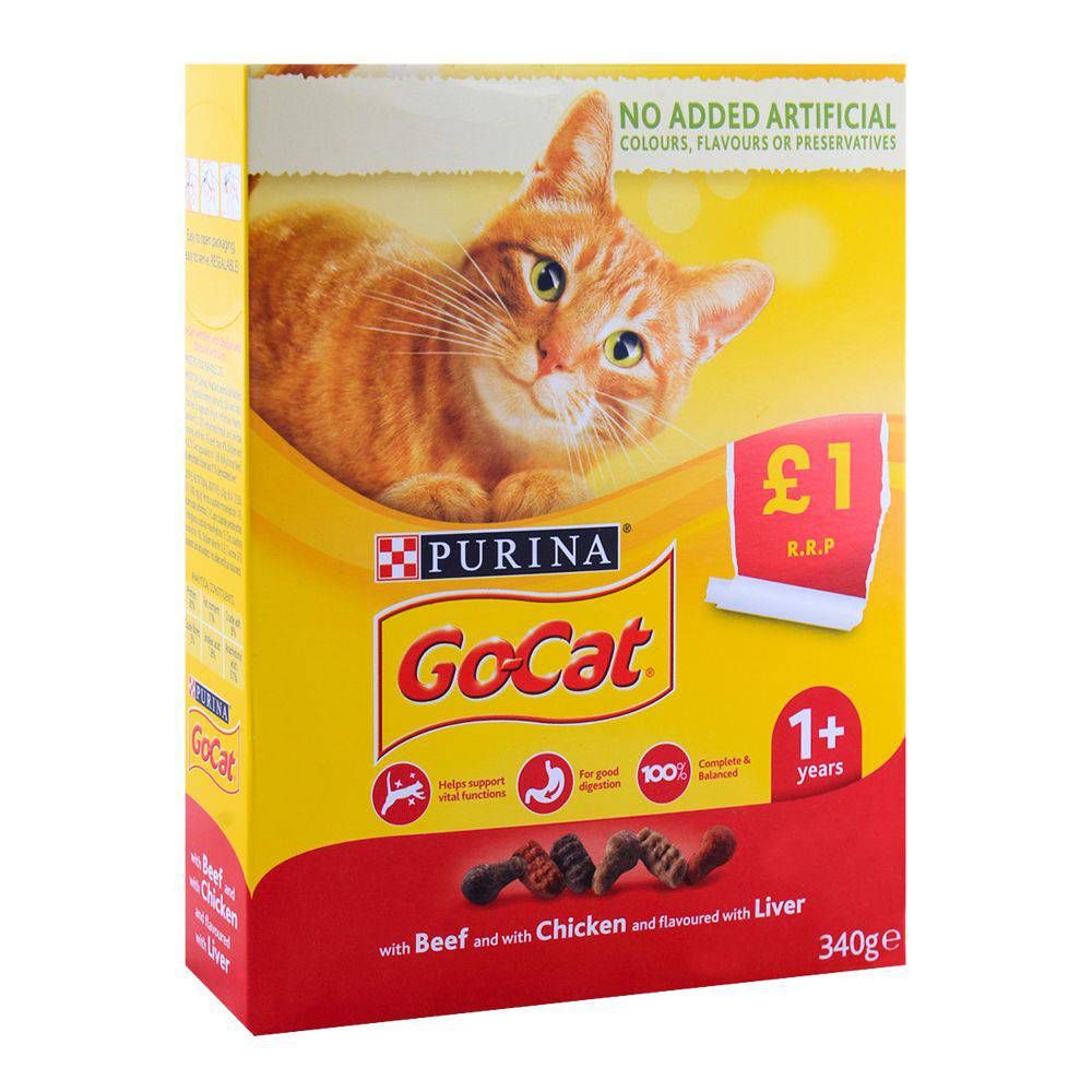 Purina Go-Cat Beef With Chicken & Liver Cat Food 340g