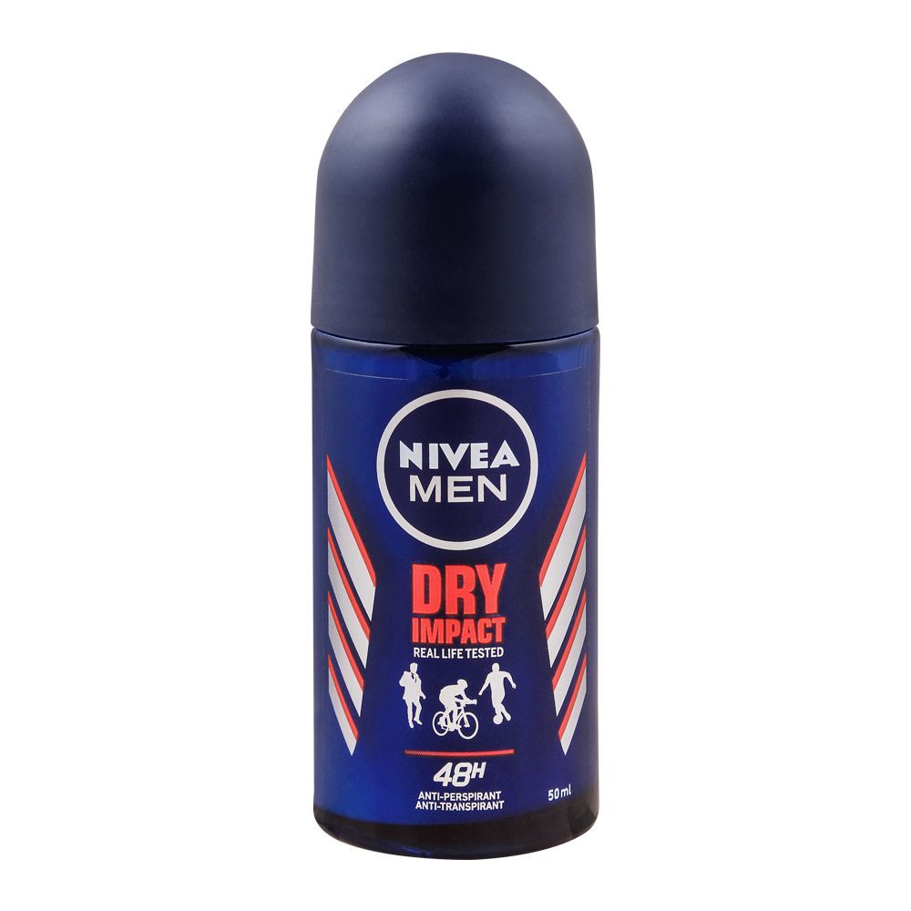 Nivea Men 48H Dry Impact Anti-Perspirant Roll On Deodorant, 50ml