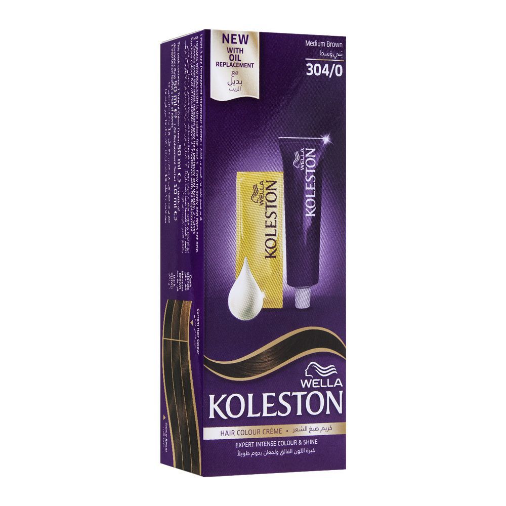 Wella Koleston Hair Color Creme, 304/0, Medium Brown