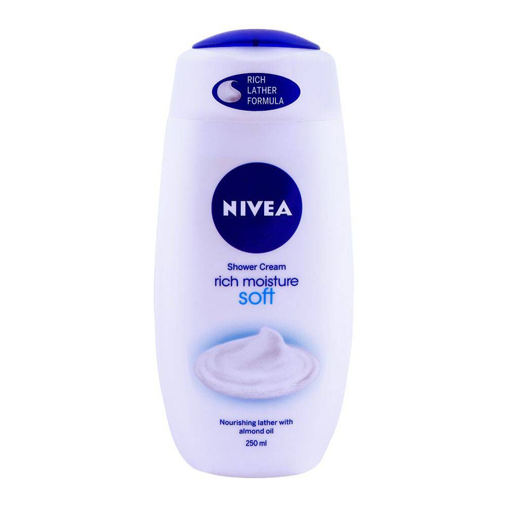 Nivea Rich Moisture Soft Shower Cream, Almond Oil, 250ml